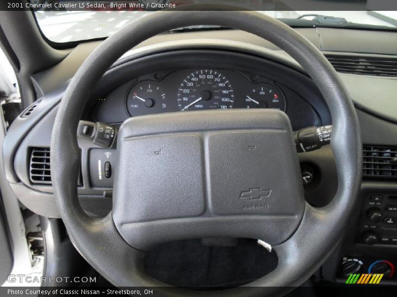 Bright White / Graphite 2001 Chevrolet Cavalier LS Sedan