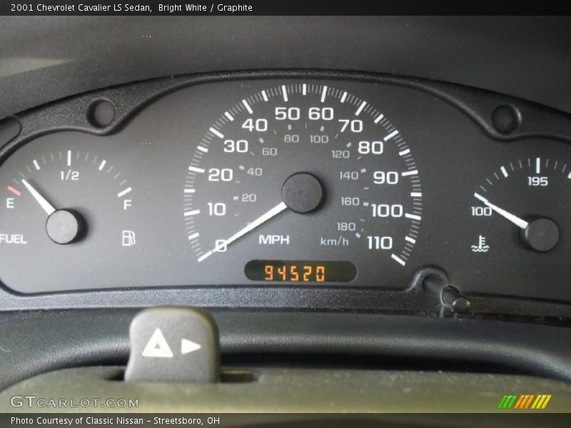 Bright White / Graphite 2001 Chevrolet Cavalier LS Sedan