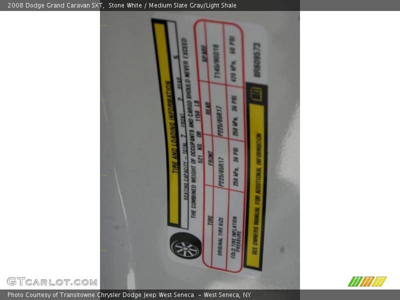 Stone White / Medium Slate Gray/Light Shale 2008 Dodge Grand Caravan SXT