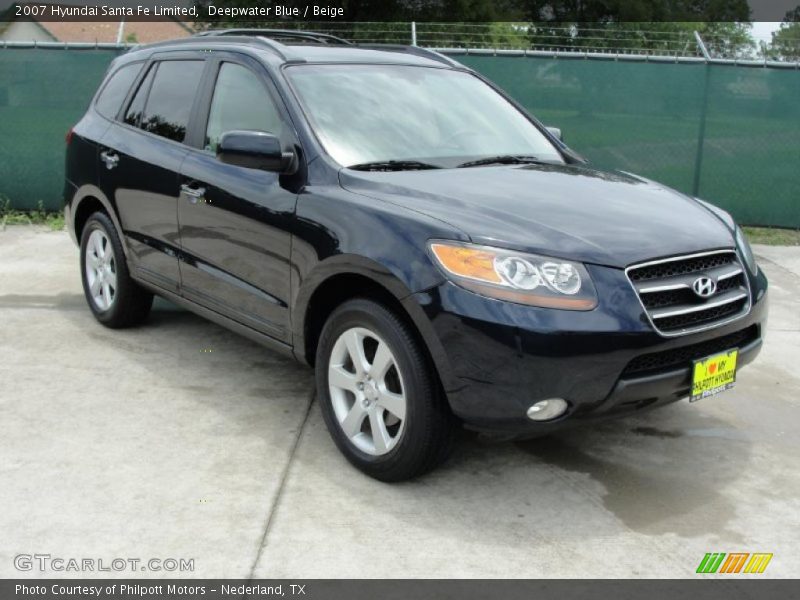 Deepwater Blue / Beige 2007 Hyundai Santa Fe Limited
