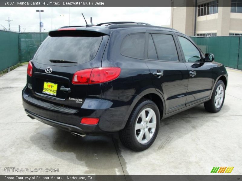 Deepwater Blue / Beige 2007 Hyundai Santa Fe Limited
