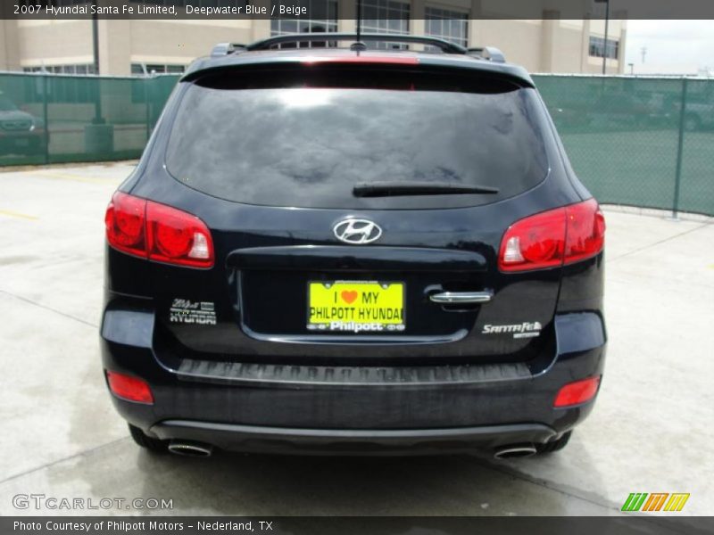 Deepwater Blue / Beige 2007 Hyundai Santa Fe Limited