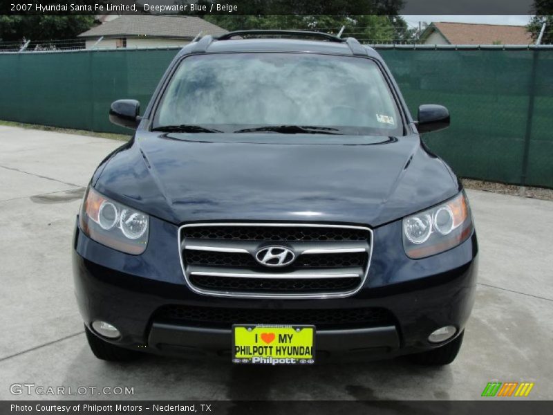 Deepwater Blue / Beige 2007 Hyundai Santa Fe Limited