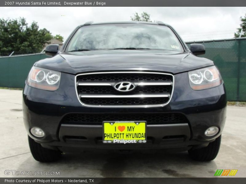 Deepwater Blue / Beige 2007 Hyundai Santa Fe Limited