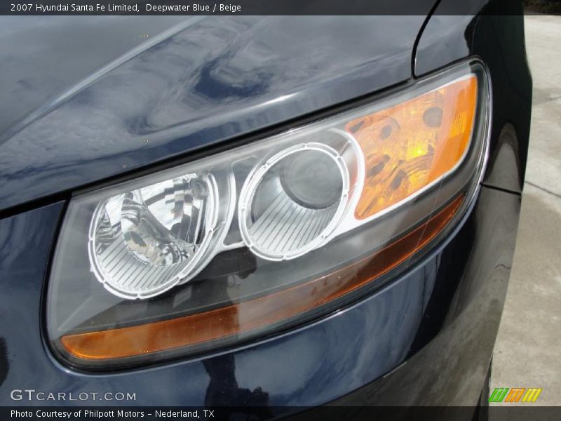 Deepwater Blue / Beige 2007 Hyundai Santa Fe Limited