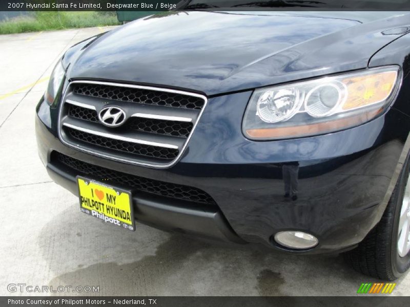 Deepwater Blue / Beige 2007 Hyundai Santa Fe Limited