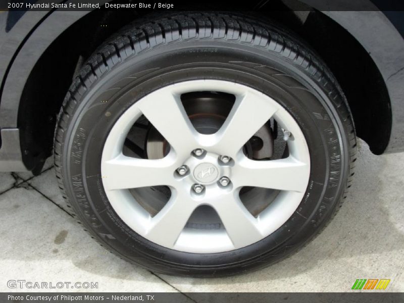 Deepwater Blue / Beige 2007 Hyundai Santa Fe Limited