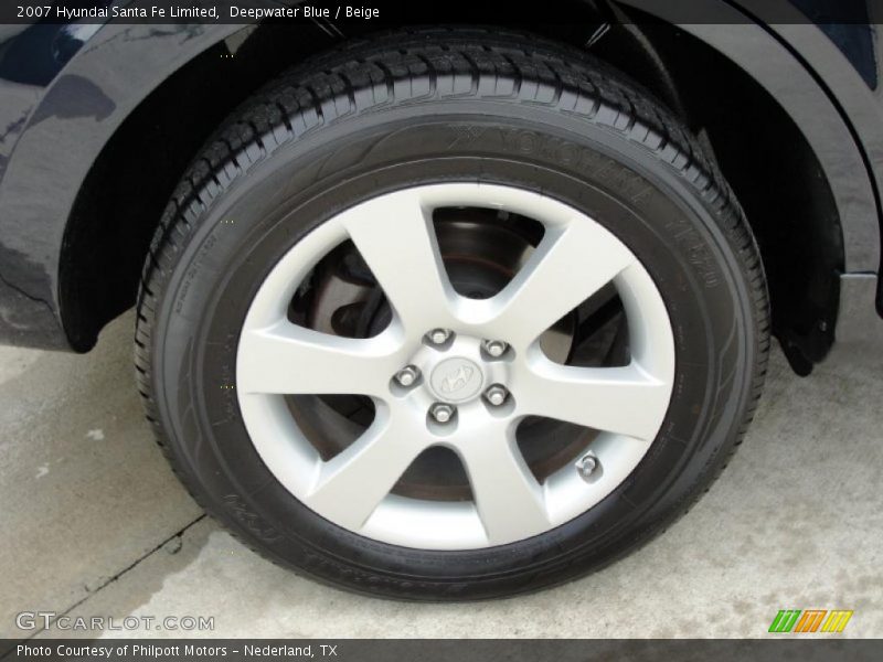 Deepwater Blue / Beige 2007 Hyundai Santa Fe Limited