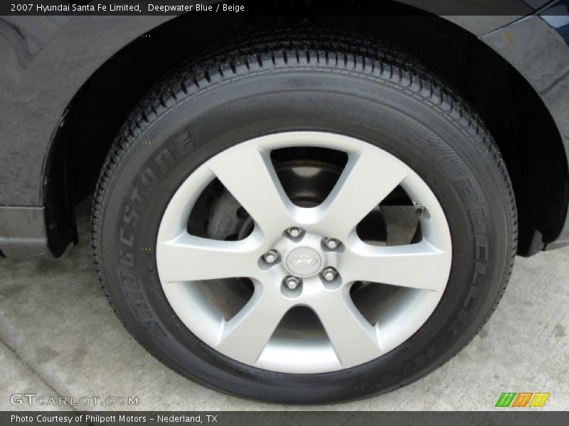 Deepwater Blue / Beige 2007 Hyundai Santa Fe Limited