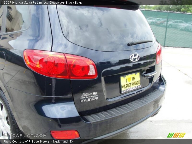 Deepwater Blue / Beige 2007 Hyundai Santa Fe Limited