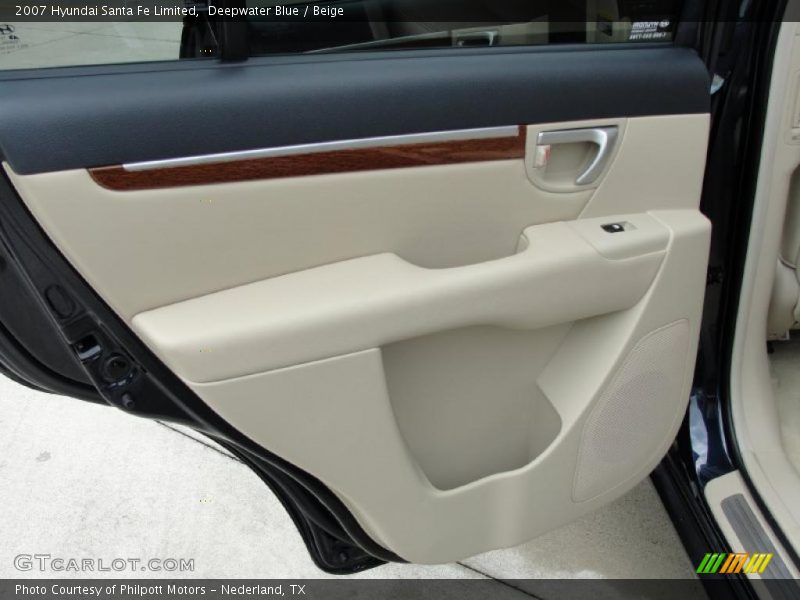 Deepwater Blue / Beige 2007 Hyundai Santa Fe Limited
