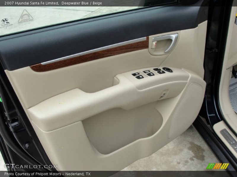 Deepwater Blue / Beige 2007 Hyundai Santa Fe Limited
