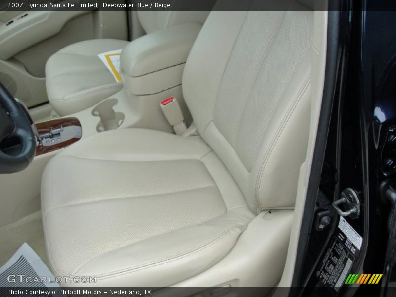 Deepwater Blue / Beige 2007 Hyundai Santa Fe Limited