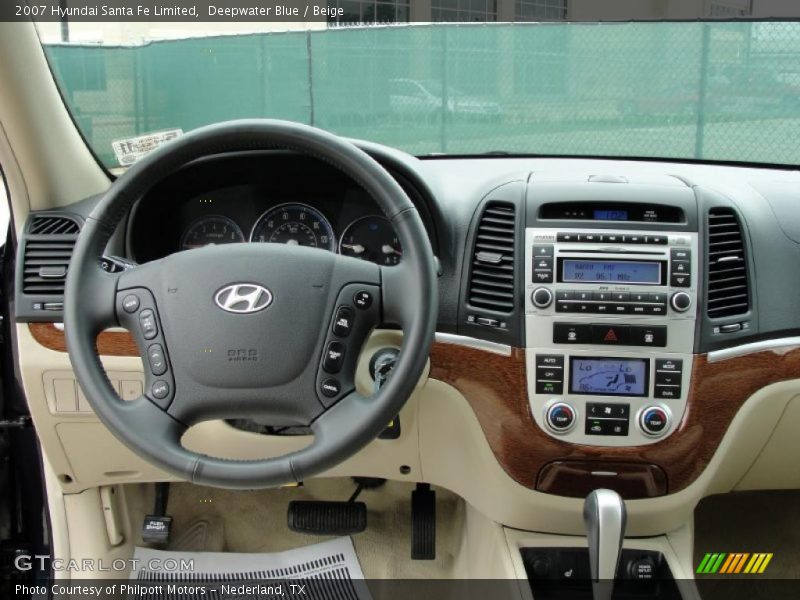 Deepwater Blue / Beige 2007 Hyundai Santa Fe Limited