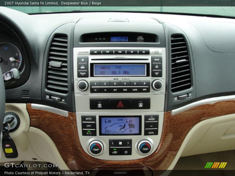 Deepwater Blue / Beige 2007 Hyundai Santa Fe Limited
