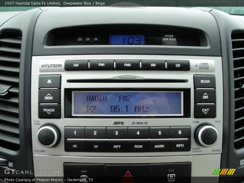 Deepwater Blue / Beige 2007 Hyundai Santa Fe Limited