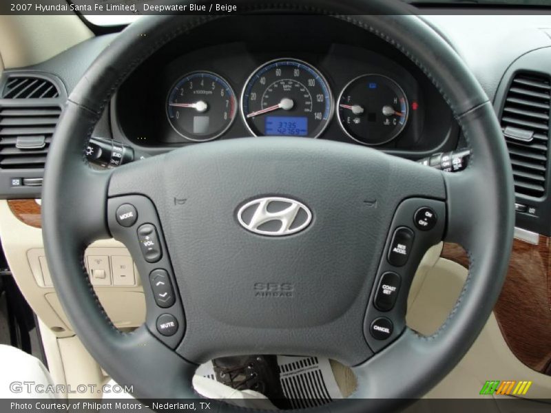 Deepwater Blue / Beige 2007 Hyundai Santa Fe Limited