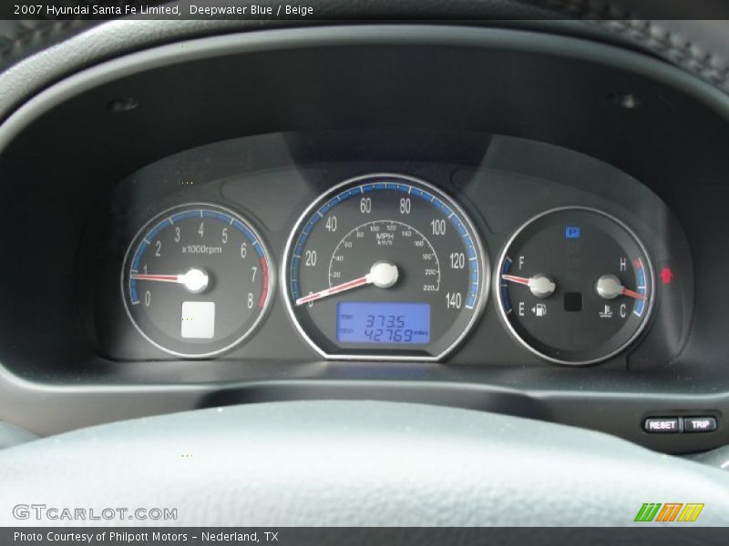 Deepwater Blue / Beige 2007 Hyundai Santa Fe Limited