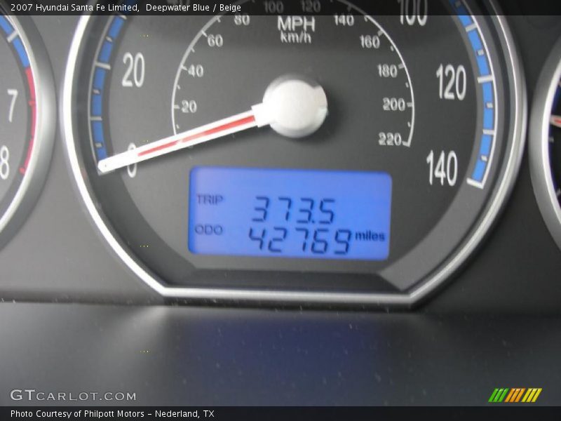 Deepwater Blue / Beige 2007 Hyundai Santa Fe Limited