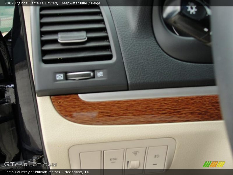 Deepwater Blue / Beige 2007 Hyundai Santa Fe Limited