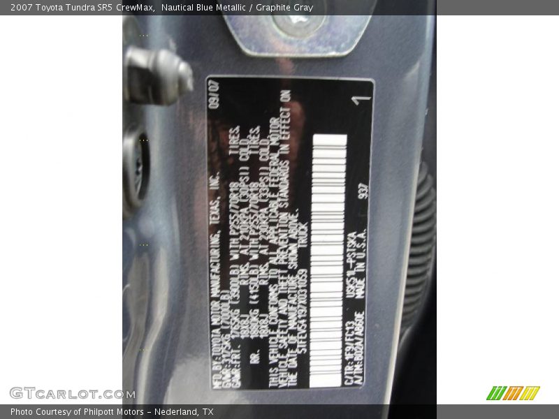 Nautical Blue Metallic / Graphite Gray 2007 Toyota Tundra SR5 CrewMax
