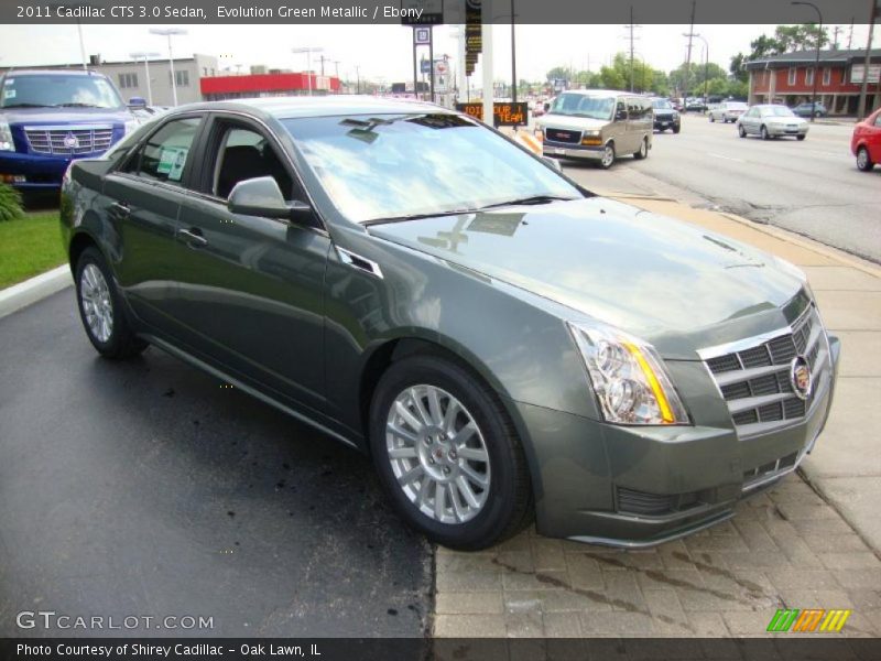 Evolution Green Metallic / Ebony 2011 Cadillac CTS 3.0 Sedan