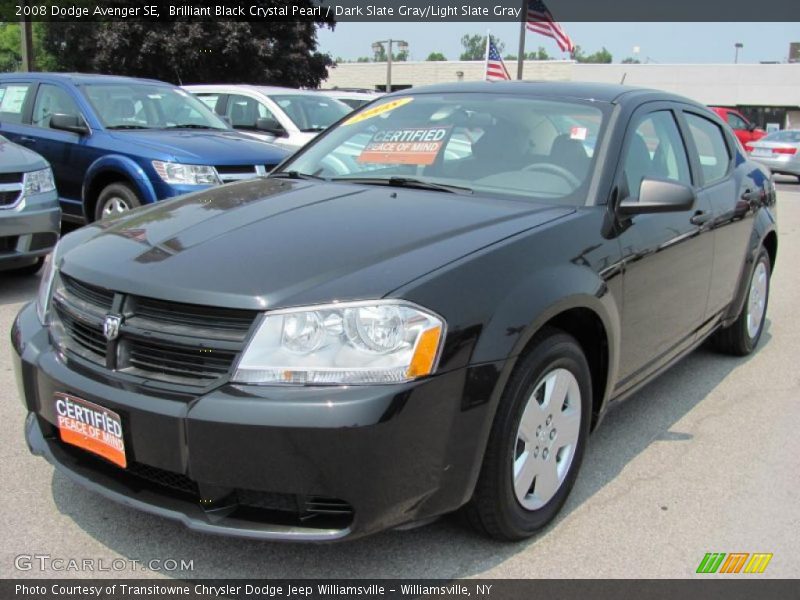 Brilliant Black Crystal Pearl / Dark Slate Gray/Light Slate Gray 2008 Dodge Avenger SE