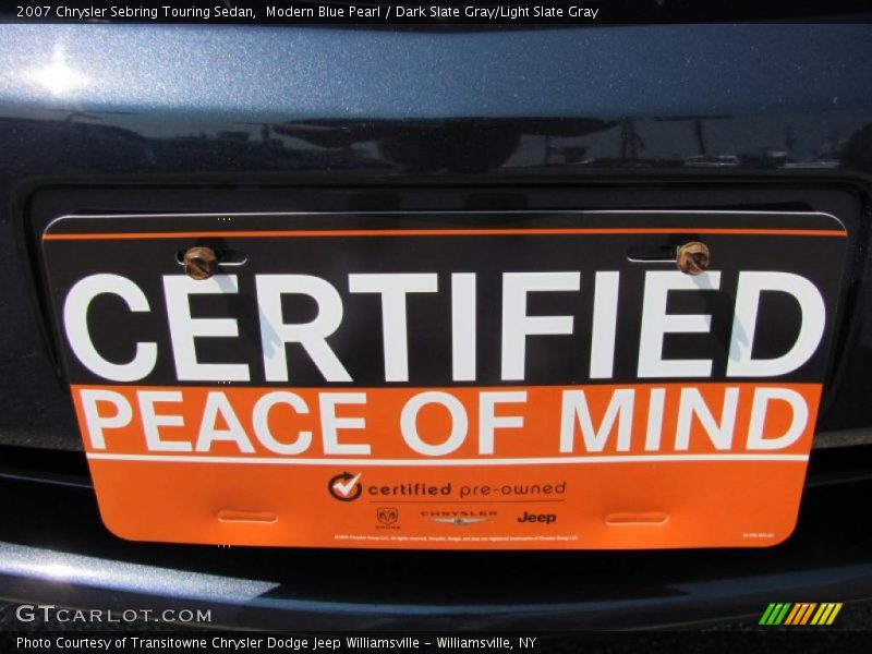 Modern Blue Pearl / Dark Slate Gray/Light Slate Gray 2007 Chrysler Sebring Touring Sedan