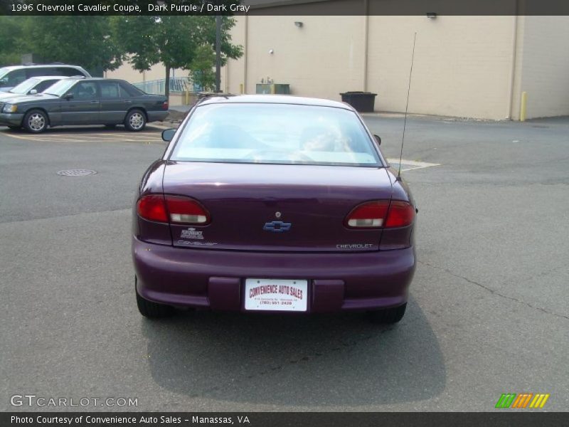 Dark Purple / Dark Gray 1996 Chevrolet Cavalier Coupe