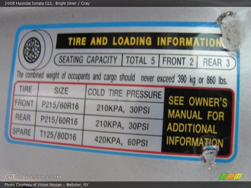 Bright Silver / Gray 2008 Hyundai Sonata GLS