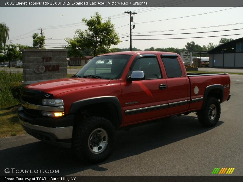 Victory Red / Graphite 2001 Chevrolet Silverado 2500HD LS Extended Cab 4x4