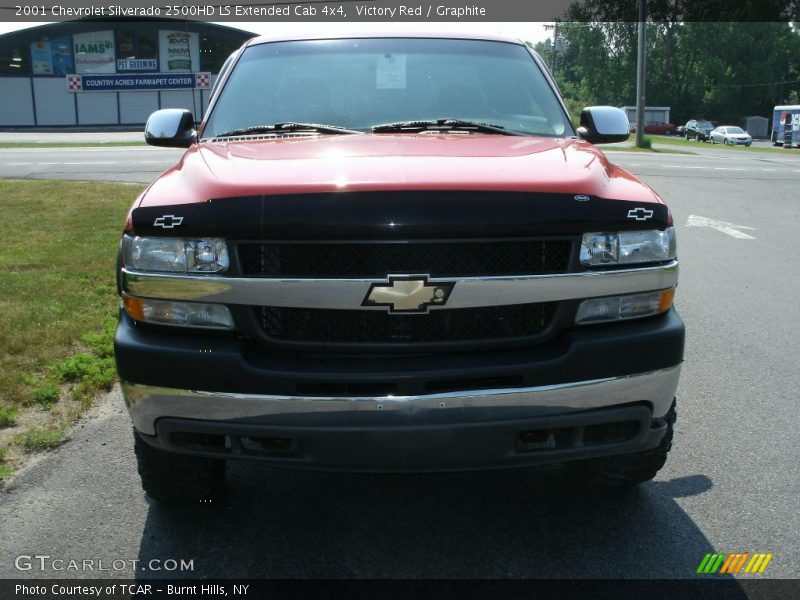 Victory Red / Graphite 2001 Chevrolet Silverado 2500HD LS Extended Cab 4x4