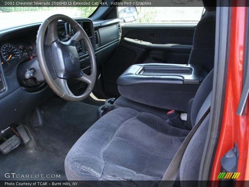 Victory Red / Graphite 2001 Chevrolet Silverado 2500HD LS Extended Cab 4x4