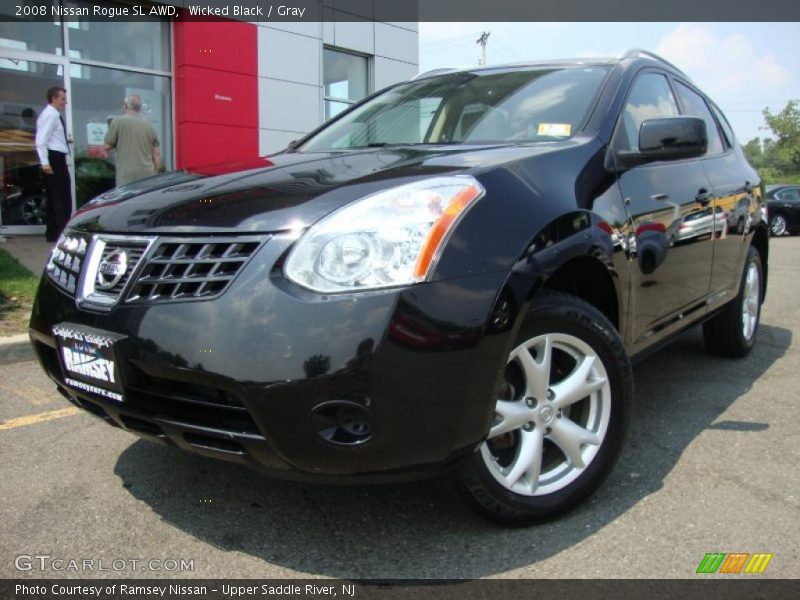Wicked Black / Gray 2008 Nissan Rogue SL AWD