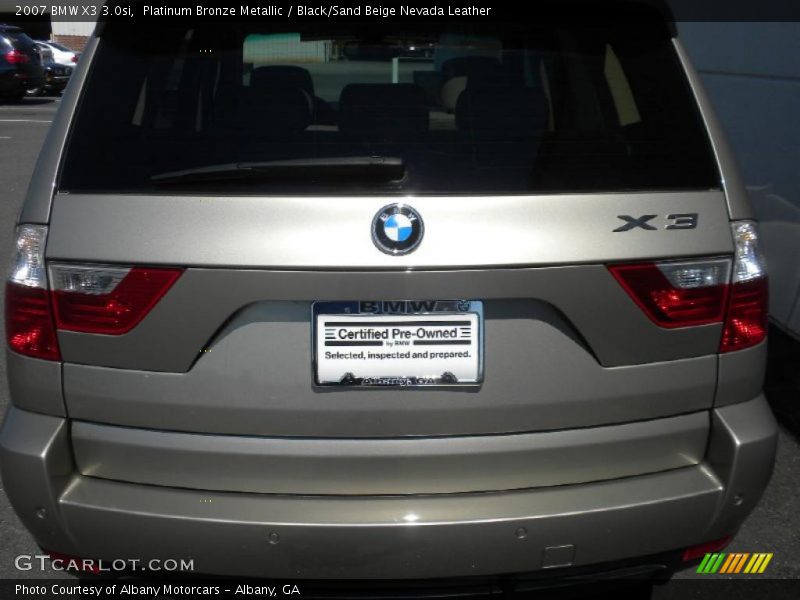 Platinum Bronze Metallic / Black/Sand Beige Nevada Leather 2007 BMW X3 3.0si