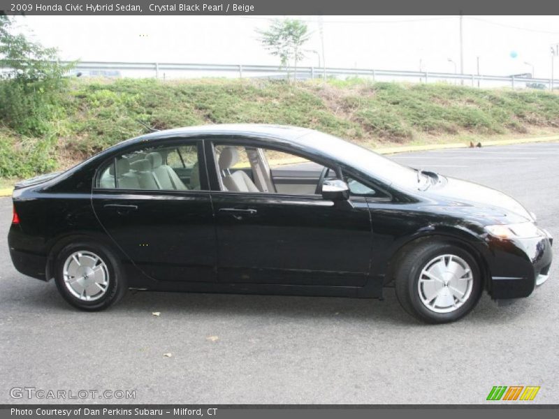 Crystal Black Pearl / Beige 2009 Honda Civic Hybrid Sedan
