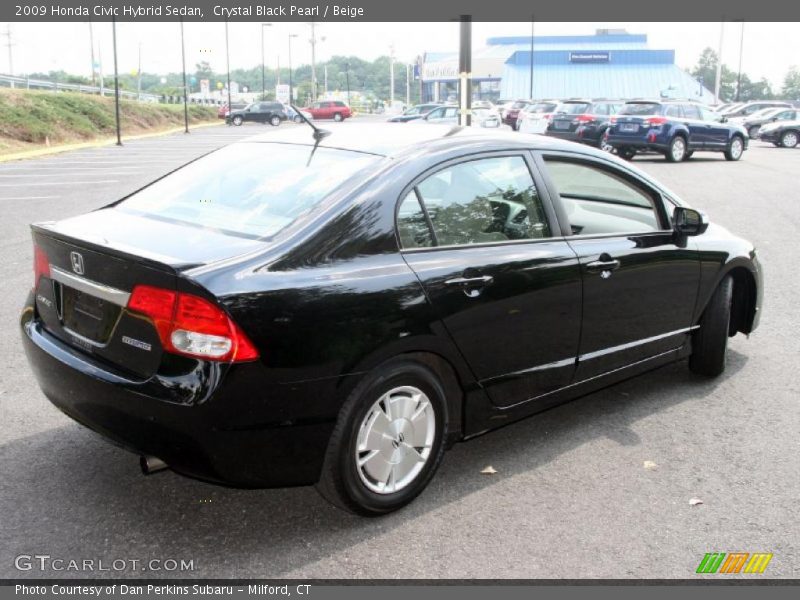 Crystal Black Pearl / Beige 2009 Honda Civic Hybrid Sedan