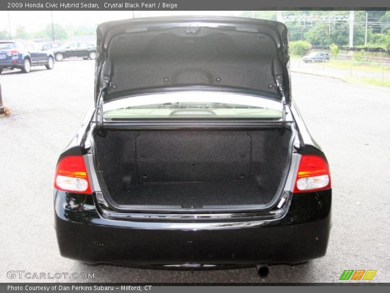 Crystal Black Pearl / Beige 2009 Honda Civic Hybrid Sedan