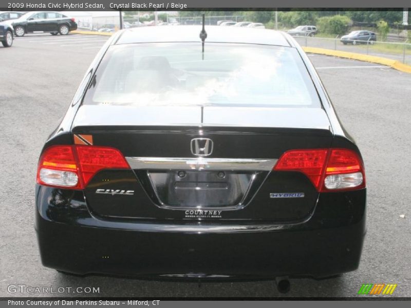 Crystal Black Pearl / Beige 2009 Honda Civic Hybrid Sedan