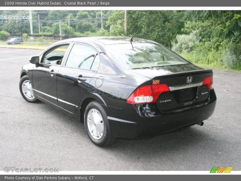 Crystal Black Pearl / Beige 2009 Honda Civic Hybrid Sedan