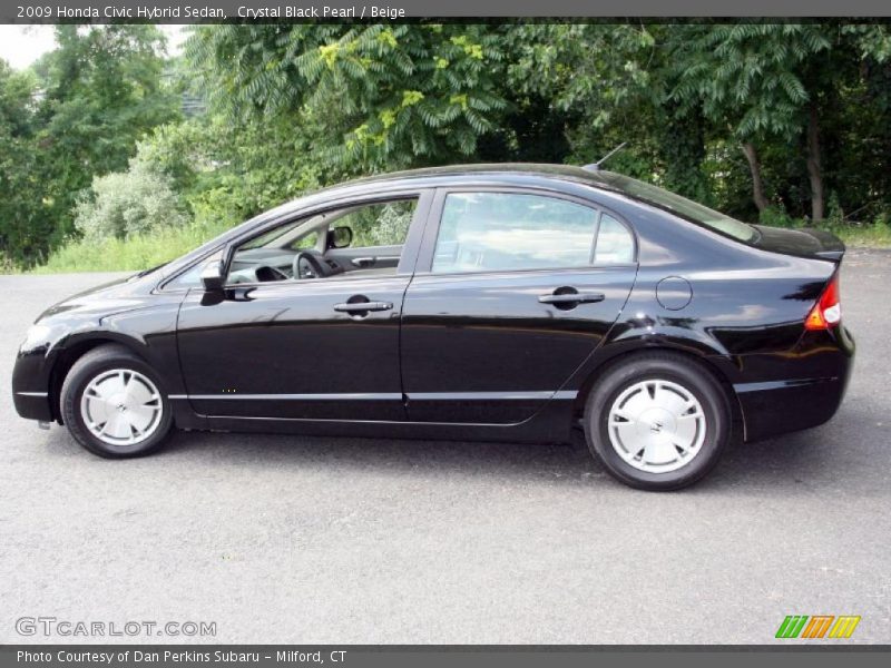 Crystal Black Pearl / Beige 2009 Honda Civic Hybrid Sedan
