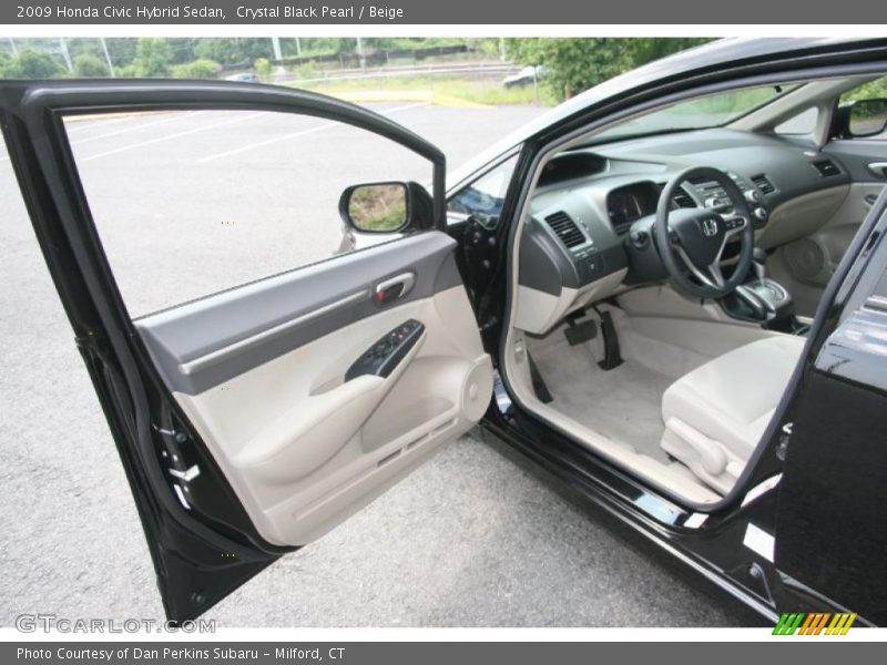 Crystal Black Pearl / Beige 2009 Honda Civic Hybrid Sedan
