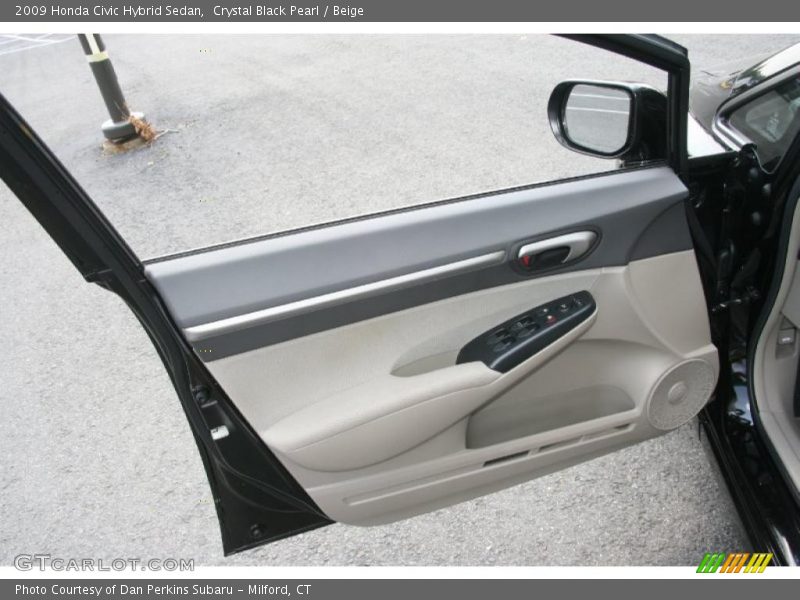 Crystal Black Pearl / Beige 2009 Honda Civic Hybrid Sedan