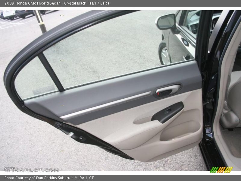Crystal Black Pearl / Beige 2009 Honda Civic Hybrid Sedan
