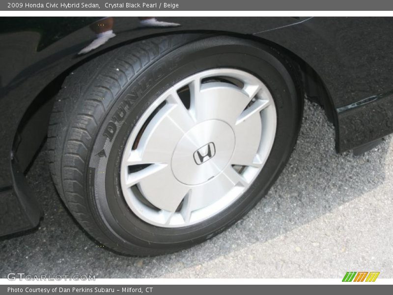 Crystal Black Pearl / Beige 2009 Honda Civic Hybrid Sedan