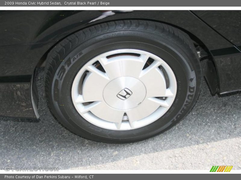 Crystal Black Pearl / Beige 2009 Honda Civic Hybrid Sedan