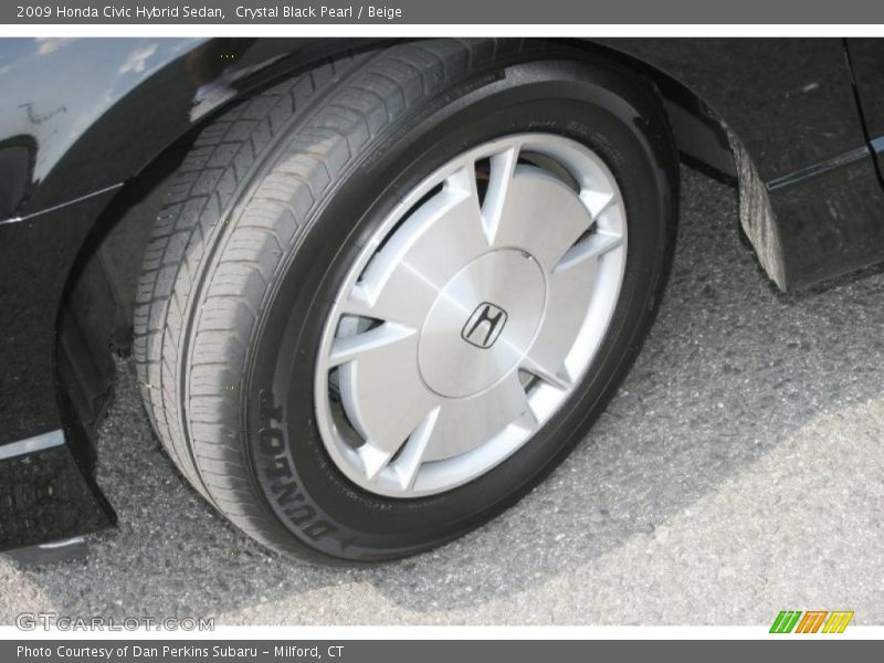 Crystal Black Pearl / Beige 2009 Honda Civic Hybrid Sedan