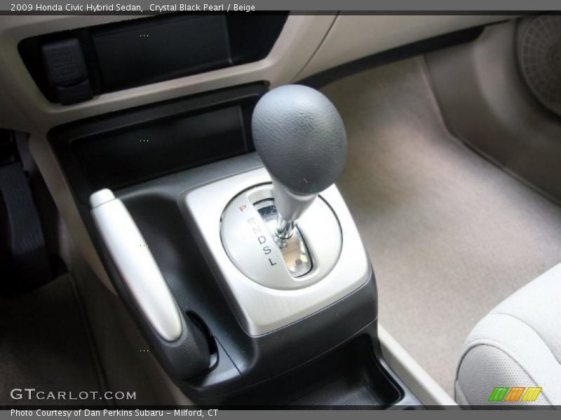 Crystal Black Pearl / Beige 2009 Honda Civic Hybrid Sedan