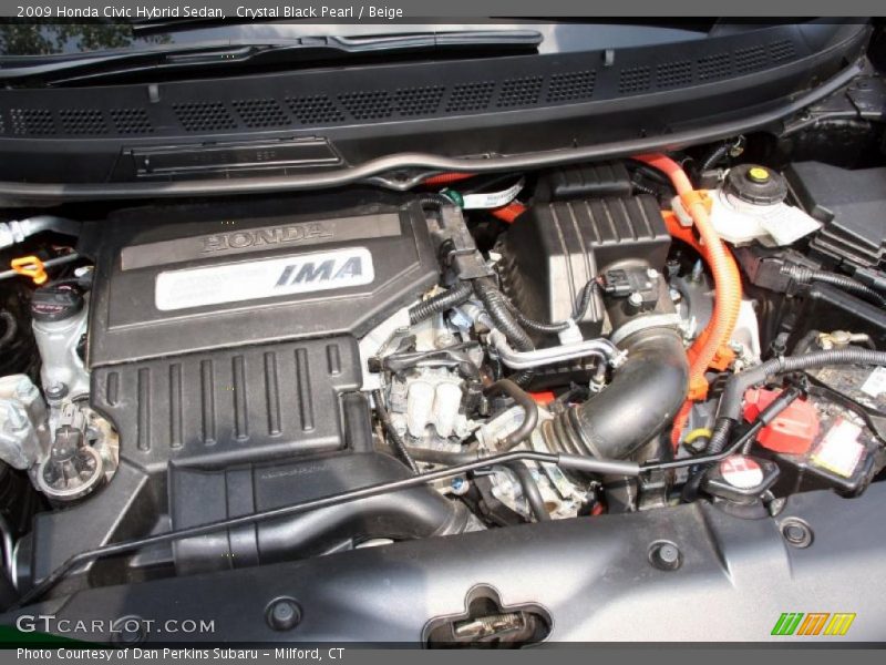 Crystal Black Pearl / Beige 2009 Honda Civic Hybrid Sedan
