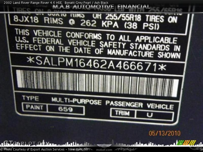 Bonatti Grey Pearl / Ash Black 2002 Land Rover Range Rover 4.6 HSE